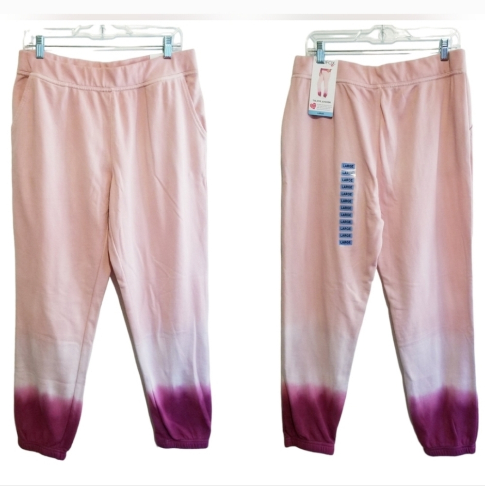 WILDFOX Tie Dye Pink Relaxed Fit Easy Pull On Pants Jogger Pants NWT MSRP $118